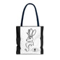Jackalope Bust Drawing Tote Bag with Black Stripe