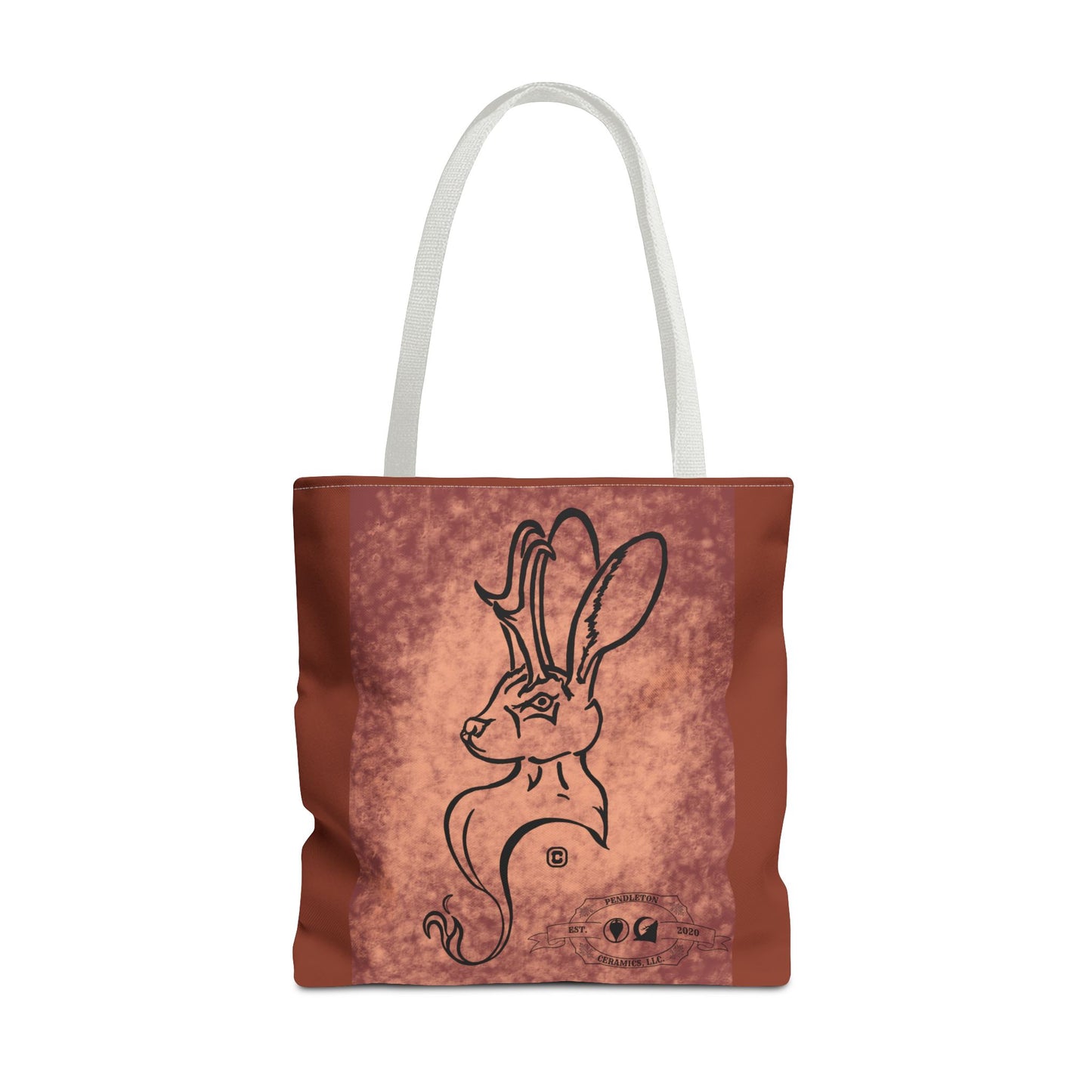 Dust Storm Jackalope Bust Drawing Tote Brown Bag