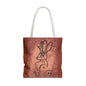 Dust Storm Jackalope Bust Drawing Tote Brown Bag