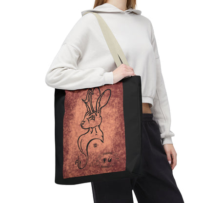 Dust Storm Jackalope Bust Drawing Tote Black Bag