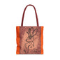 Dust Storm Jackalope Bust Drawing Tote Orange Bag