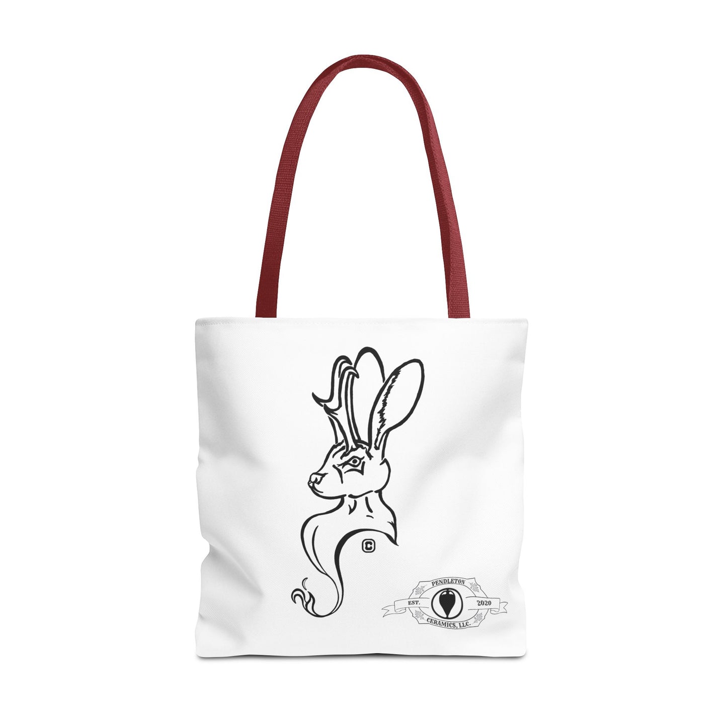 Jackalope Bust Drawing Tote White Bag