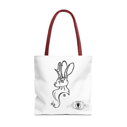 Jackalope Bust Drawing Tote White Bag