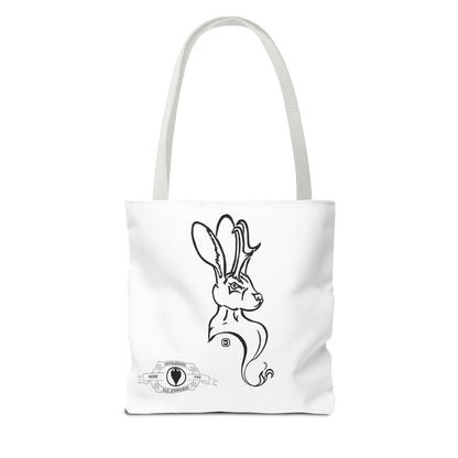 Jackalope Bust Drawing Tote White Bag