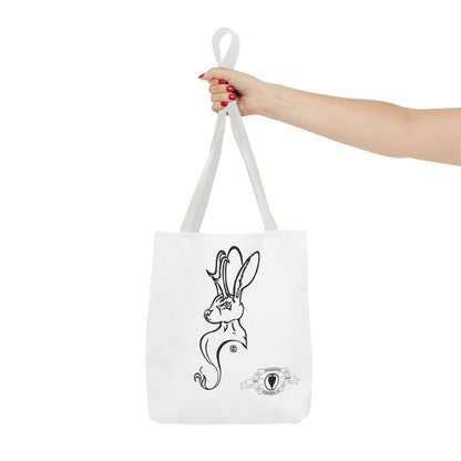 Jackalope Bust Drawing Tote White Bag