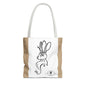 Jackalope Bust Drawing Tote Bag with Tan Stripe