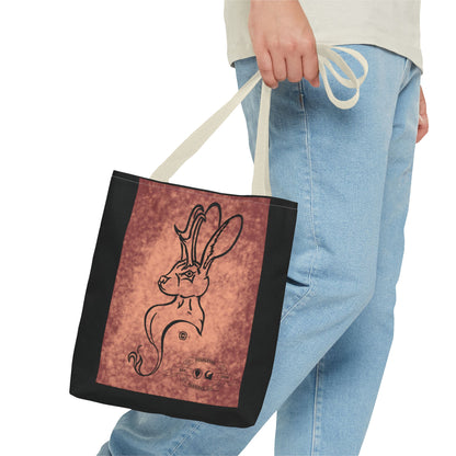 Dust Storm Jackalope Bust Drawing Tote Black Bag