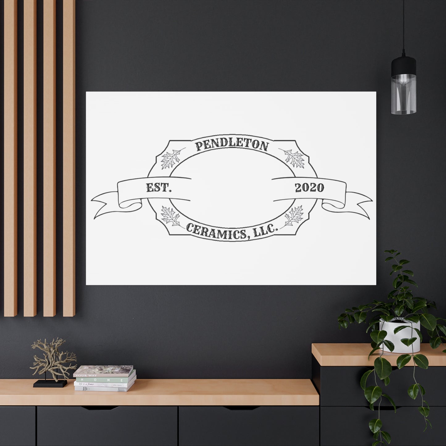Pendleton Ceramics Logo Custom Framed Canvas Wall Art