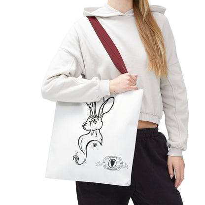Jackalope Bust Drawing Tote White Bag