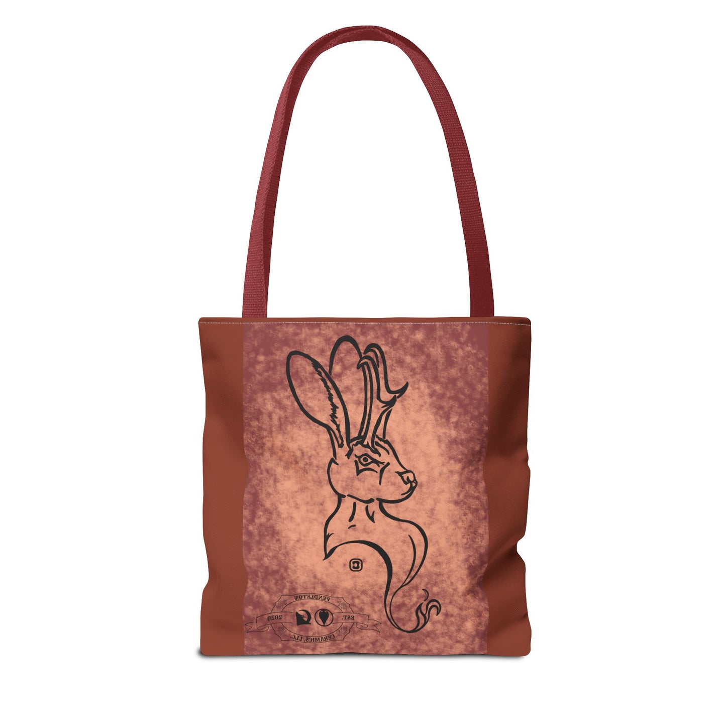 Dust Storm Jackalope Bust Drawing Tote Brown Bag