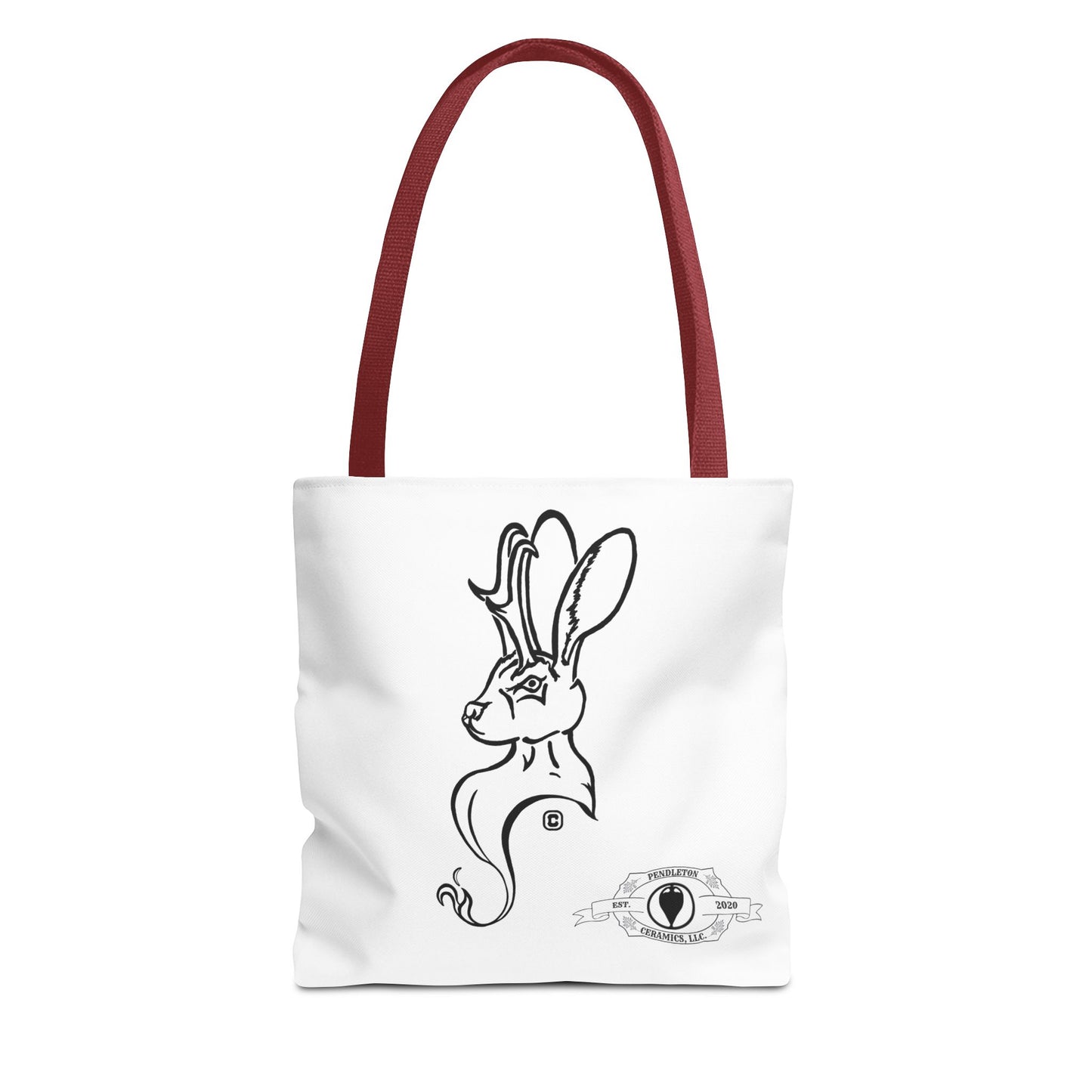 Jackalope Bust Drawing Tote White Bag