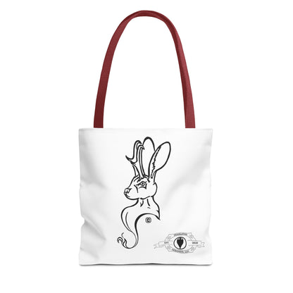 Jackalope Bust Drawing Tote White Bag