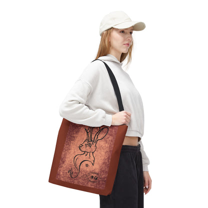 Dust Storm Jackalope Bust Drawing Tote Brown Bag