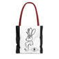 Jackalope Bust Drawing Tote Bag with Black Stripe