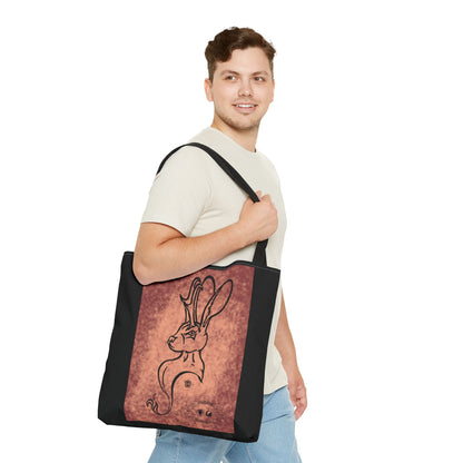 Dust Storm Jackalope Bust Drawing Tote Black Bag