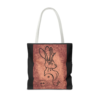 Dust Storm Jackalope Bust Drawing Tote Black Bag