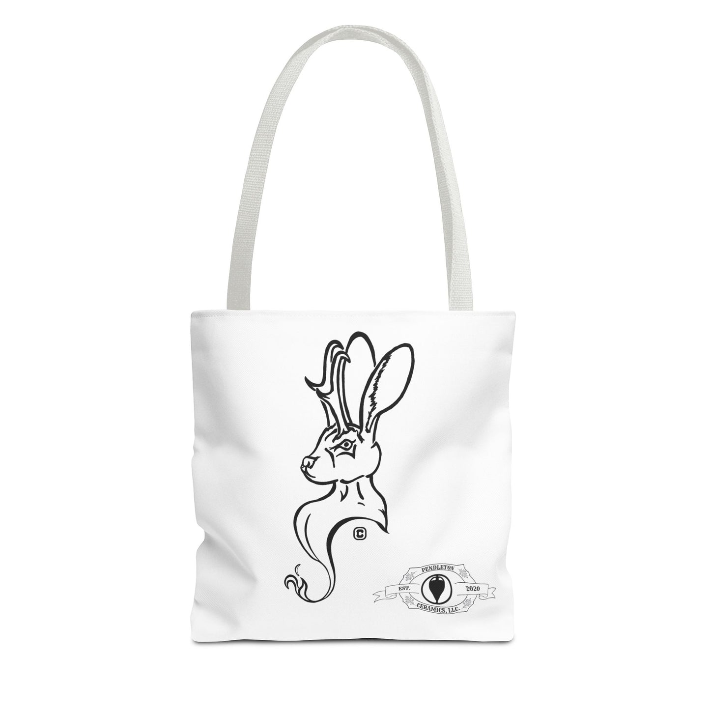 Jackalope Bust Drawing Tote White Bag