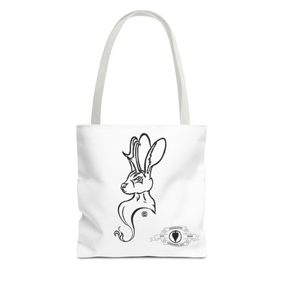 Jackalope Bust Drawing Tote White Bag