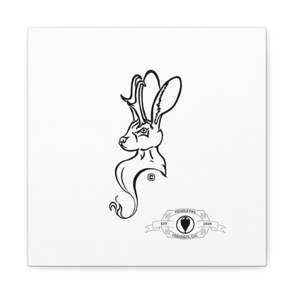 Jackalope Bust Drawing Art Stretched Canvas Wall Decor