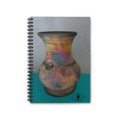 Western Raku Ceramic Vase Design Spiral Ruled Line Notebook