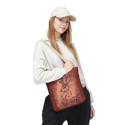 Dust Storm Jackalope Bust Drawing Tote Brown Bag
