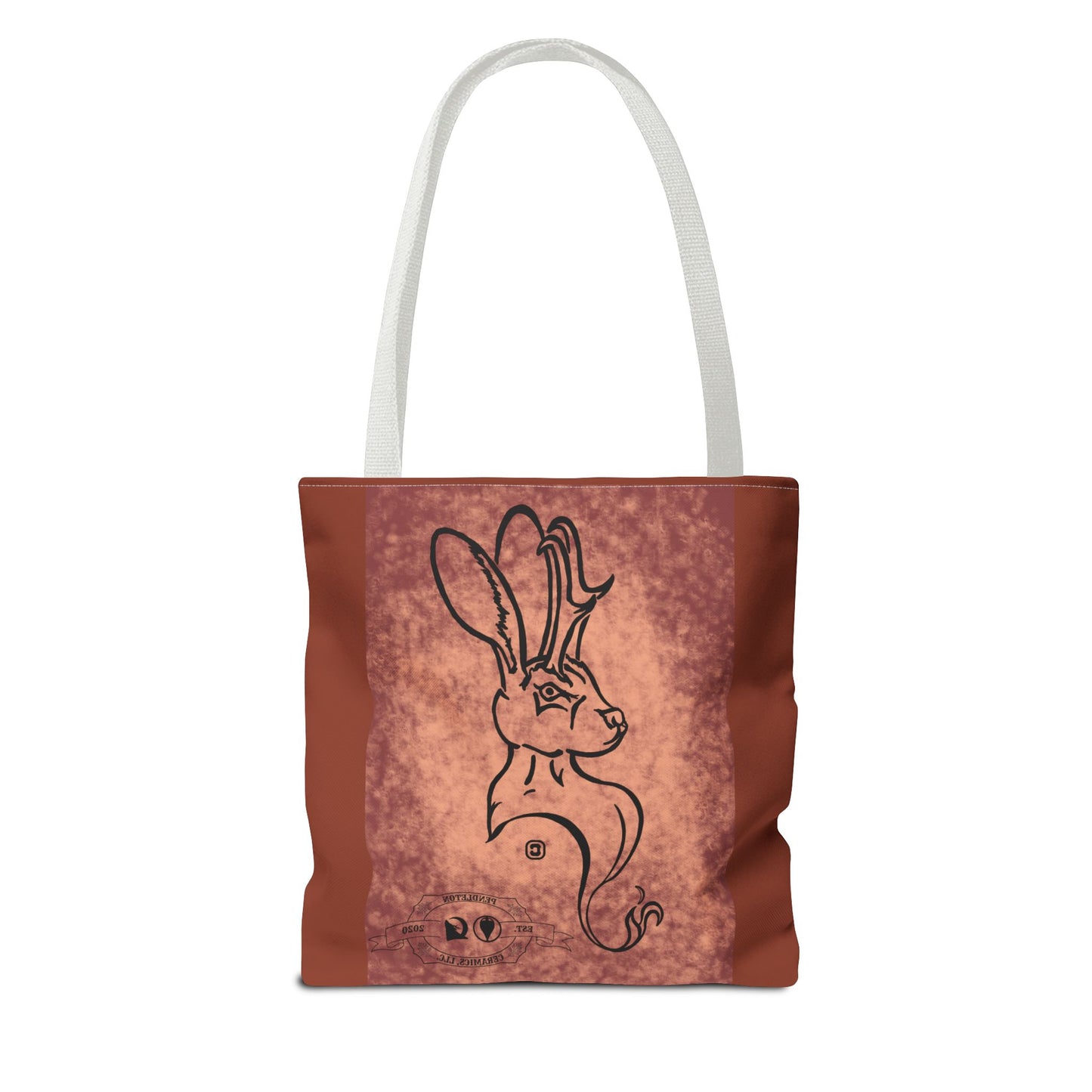 Dust Storm Jackalope Bust Drawing Tote Brown Bag