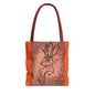 Dust Storm Jackalope Bust Drawing Tote Orange Bag