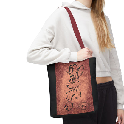 Dust Storm Jackalope Bust Drawing Tote Black Bag