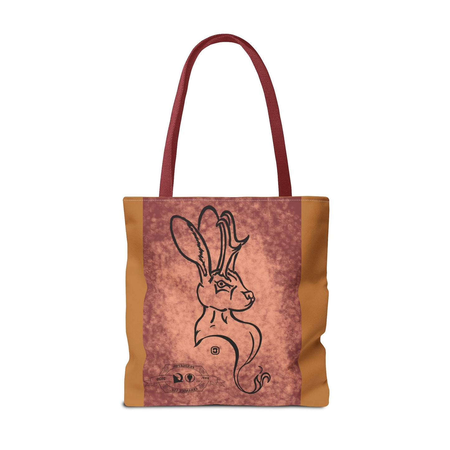 Dust Storm Jackalope Bust Drawing Tote Brown Bag
