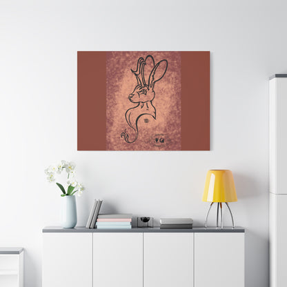 Dust Storm Jackalope Bust Drawing Canvas Wall Decor
