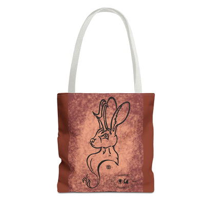 Dust Storm Jackalope Bust Drawing Tote Brown Bag