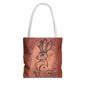 Dust Storm Jackalope Bust Drawing Tote Brown Bag