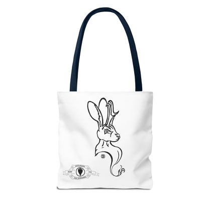 Jackalope Bust Drawing Tote White Bag