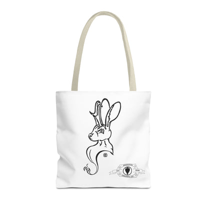 Jackalope Bust Drawing Tote White Bag