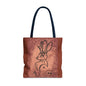 Dust Storm Jackalope Bust Drawing Tote Brown Bag