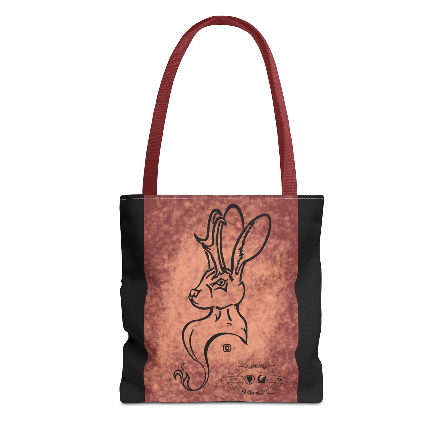 Dust Storm Jackalope Bust Drawing Tote Black Bag