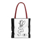 Jackalope Bust Drawing Tote Bag with Black Stripe