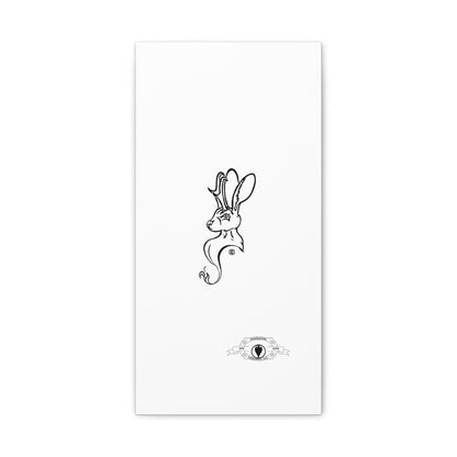 Jackalope Bust Drawing Art Stretched Canvas Wall Decor