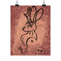 Dust Storm Jackalope Bust Drawing Wall Art