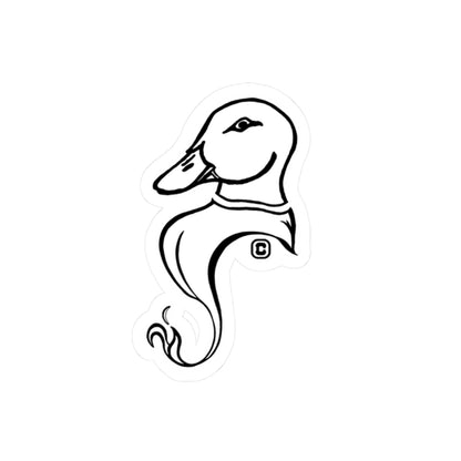 Duck Animal Bust Drawing Kiss-Cut Stickers