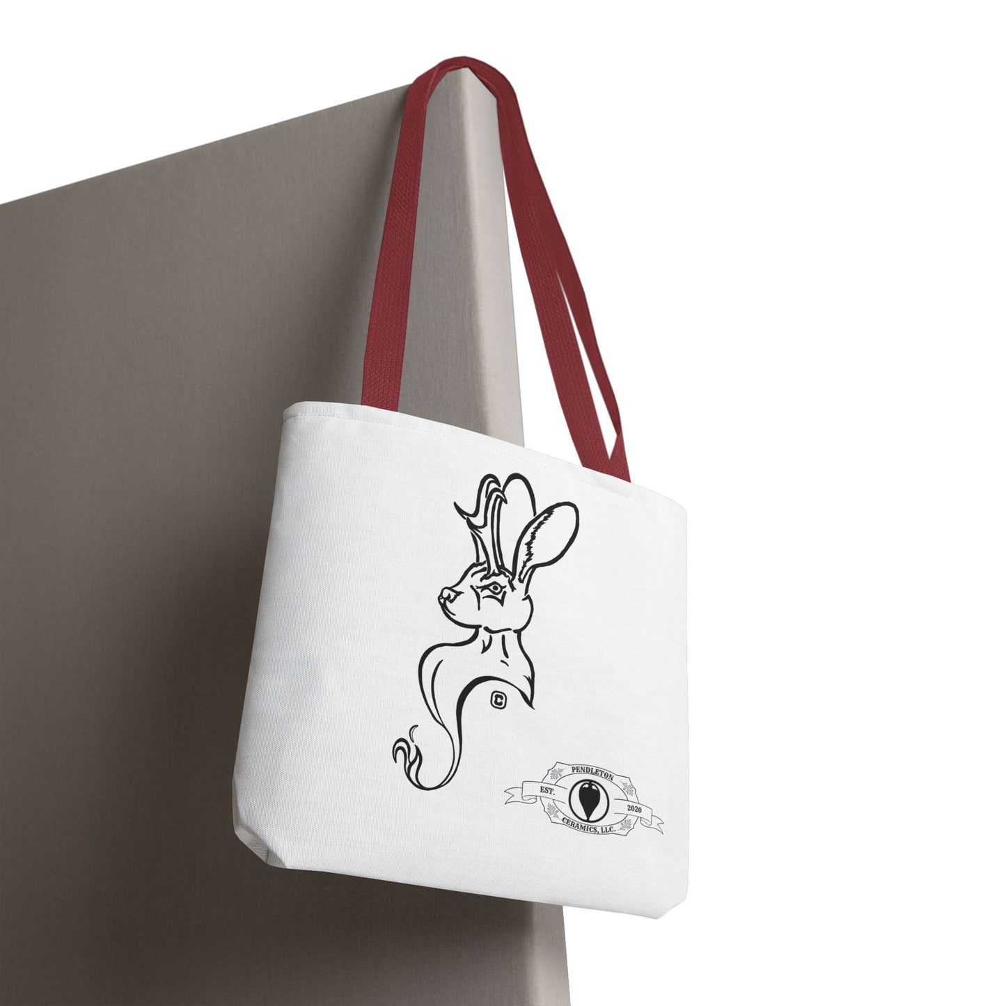 Jackalope Bust Drawing Tote White Bag