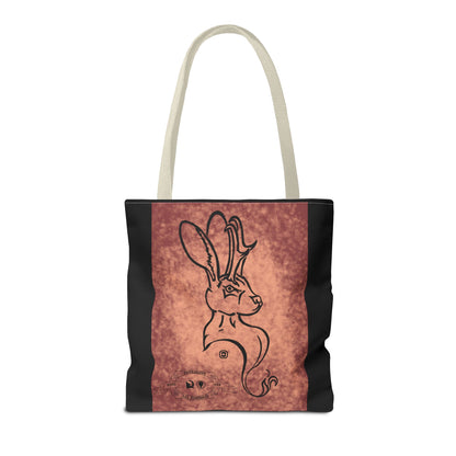 Dust Storm Jackalope Bust Drawing Tote Black Bag