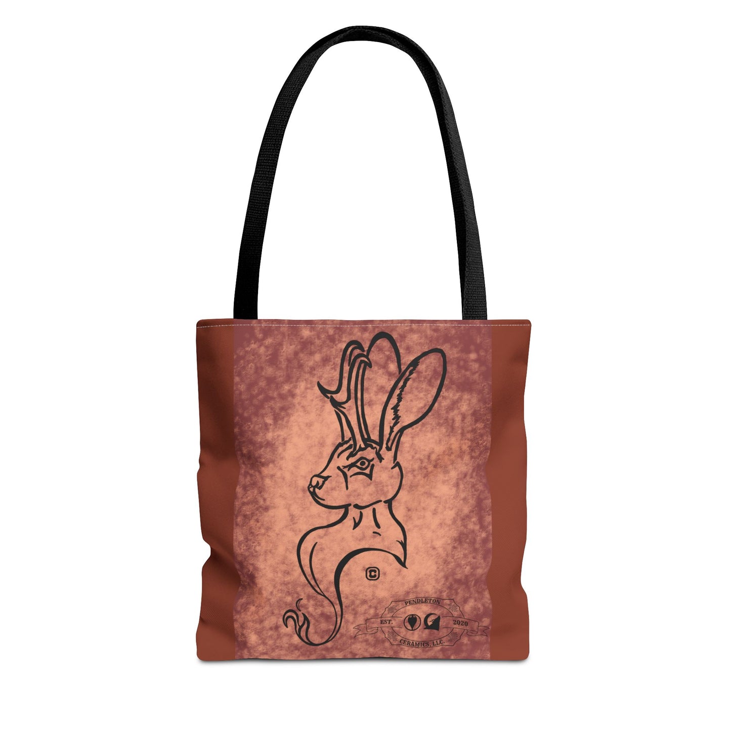 Dust Storm Jackalope Bust Drawing Tote Brown Bag