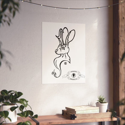 Jackalope Bust Drawing Matte Vertical Posters