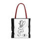 Jackalope Bust Drawing Tote Bag with Black Stripe