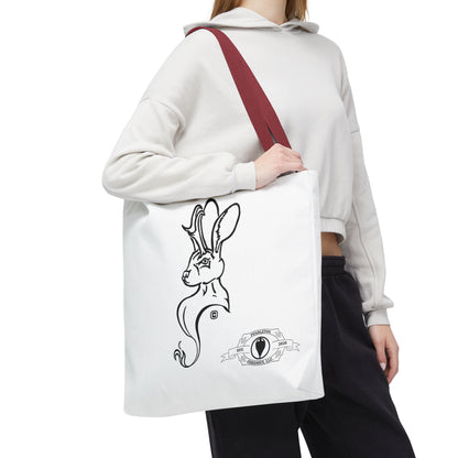 Jackalope Bust Drawing Tote White Bag