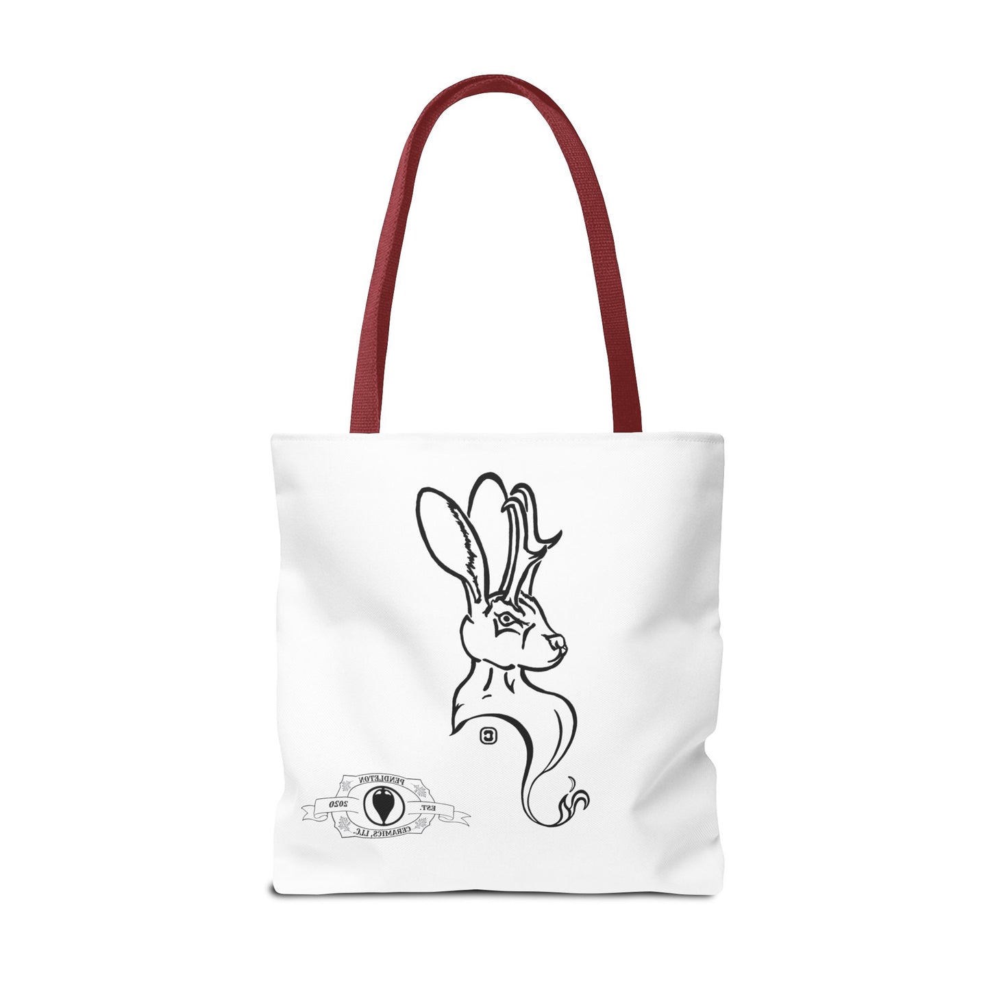 Jackalope Bust Drawing Tote White Bag