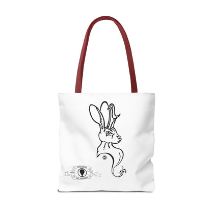 Jackalope Bust Drawing Tote White Bag