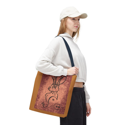 Dust Storm Jackalope Bust Drawing Tote Brown Bag