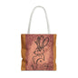 Dust Storm Jackalope Bust Drawing Tote Brown Bag
